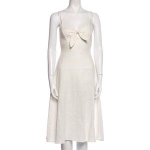 Reformation Tie Front Linen Midi Dress